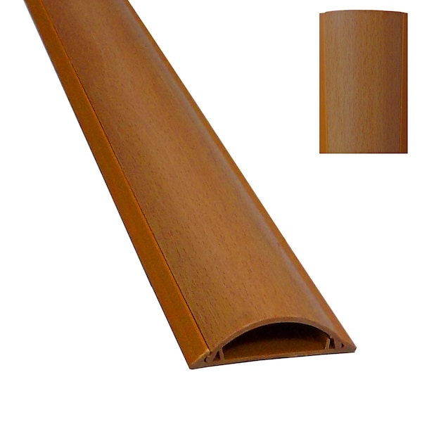 Electriduct Cable Protector, 3/4 in H, 3 ft L, 2-3/4 in W, 1 Channel, PVC, Wood Grain CSX-3-36-WG - main
